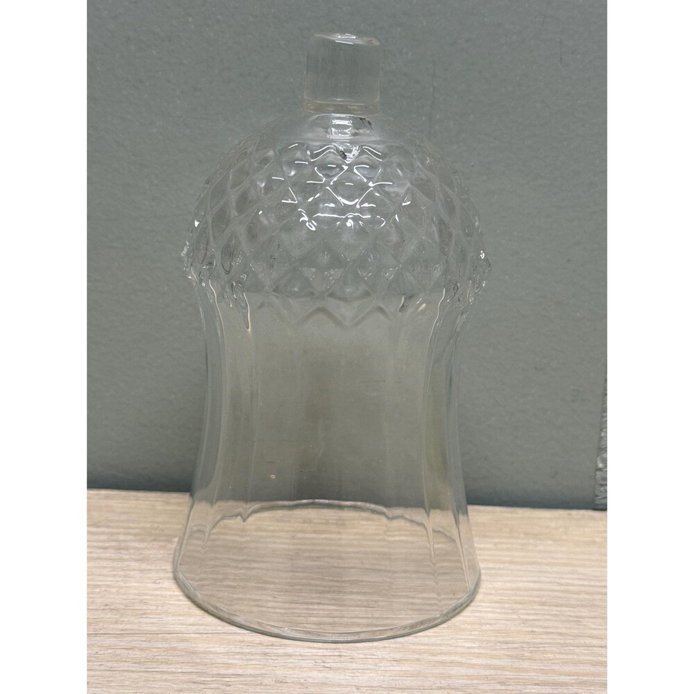 Vintage Cut Glass Diamond Pattern Votive Cup, HOMCO Peg Candle Holder